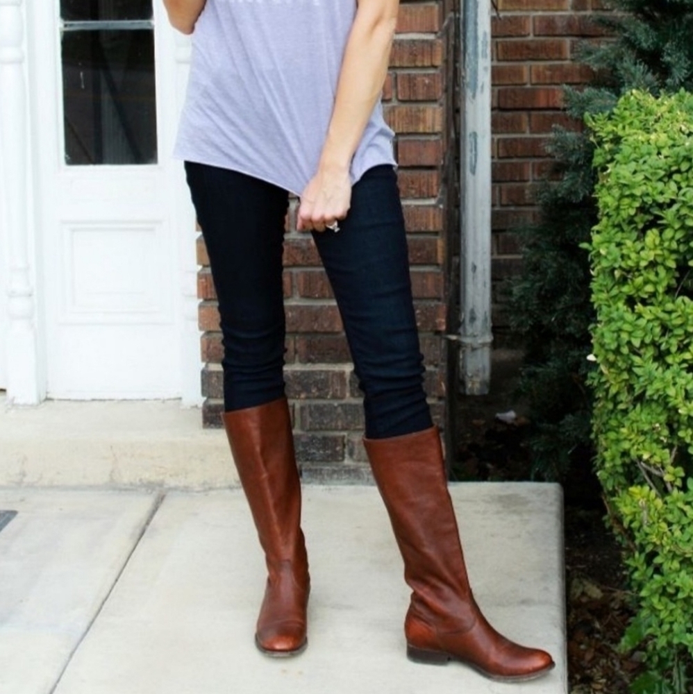 Frye Melissa Button Back Zip Tall Leather Boots